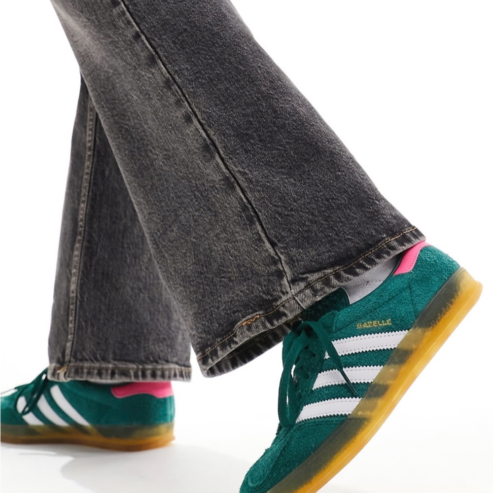 Adidas Gazelle Indoor Women's Rare and Discontinued Green and Pink Sneakers